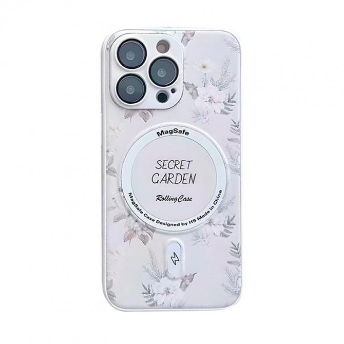 TPU+PC чехол Secret Garden with MagSafe для Apple iPhone 14 Pro Max (6.5") White