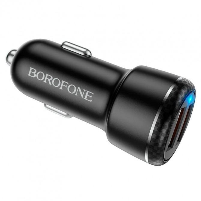 Автомобильное зарядное устройство Borofone BZ17 QC3.0 2USB 3A + Cable Type-C Black-2