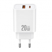 Сетевое зарядное устройство XO CE40 20W 1USB+Type-c White