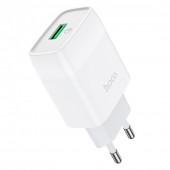 МЗП 1USB Hoco C72Q QC3.0 White (2.1A)