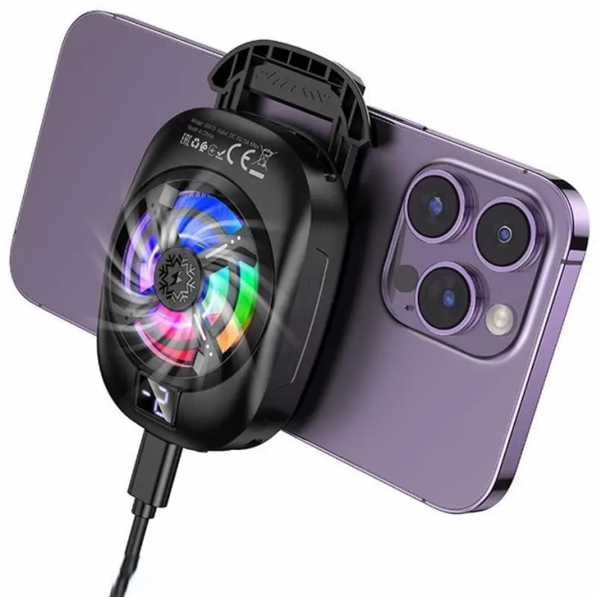 Охолоджувач телефону Hoco GM76 blue diamond Чорний-3