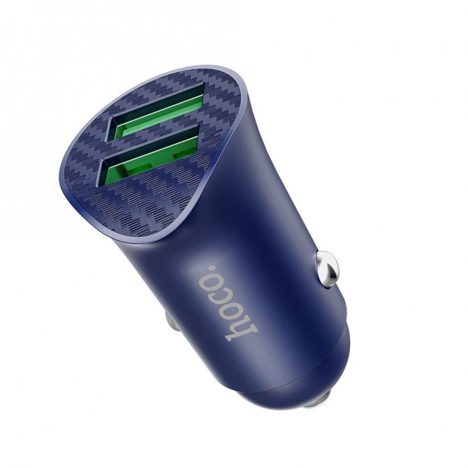 Автомобильное зарядное устройство Hoco Z39 Blue-2