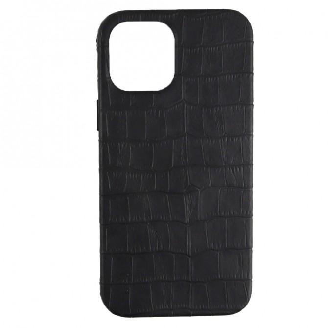 Чехол Leather Croc для Apple Iphone 12 Pro Max Black-1