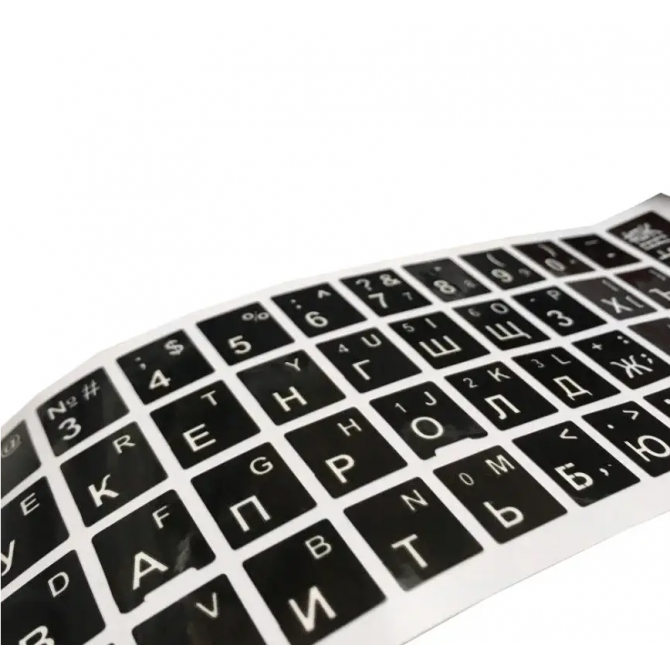 Наклейки на клавіатуру (українська-англійська) Чорна-2