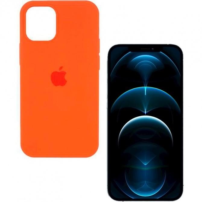 Оригинальный силиконовый чехол для iPhone 12 /12 Pro Оранжевый-1