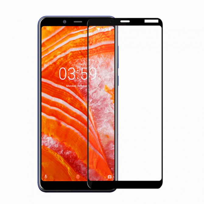 Захисне скло для NOKIA 3.1 Plus Full Glue (0.3 мм, 2.5D, чорне)
