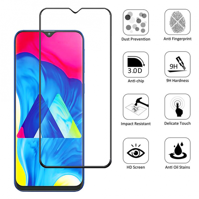 Захисне скло для SAMSUNG A305/A505/M305 Galaxy A30/A50/M30 2019 Full Glue (0.3 мм, 2.5D, чорне)-1