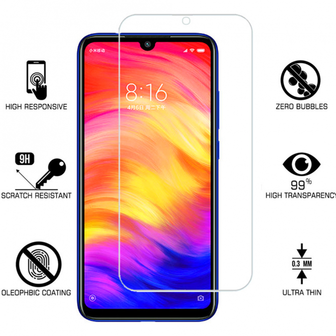 Захисне скло для XIAOMI Redmi 7 (0.3 мм, 2.5D)-2