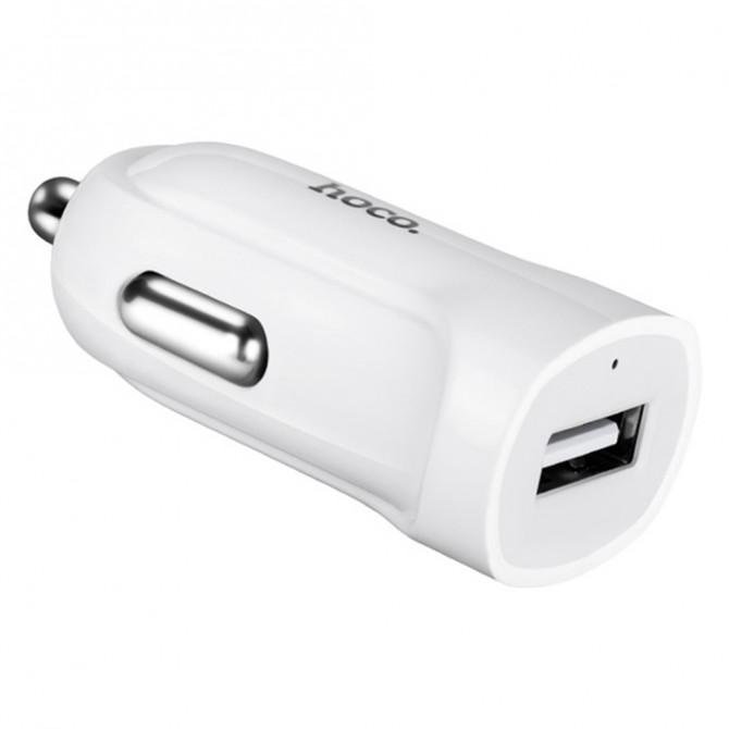 Автомобильное зарядное устройство 1USB Hoco Z2 White + USB Cable iPhone 6 (1.5A)-1