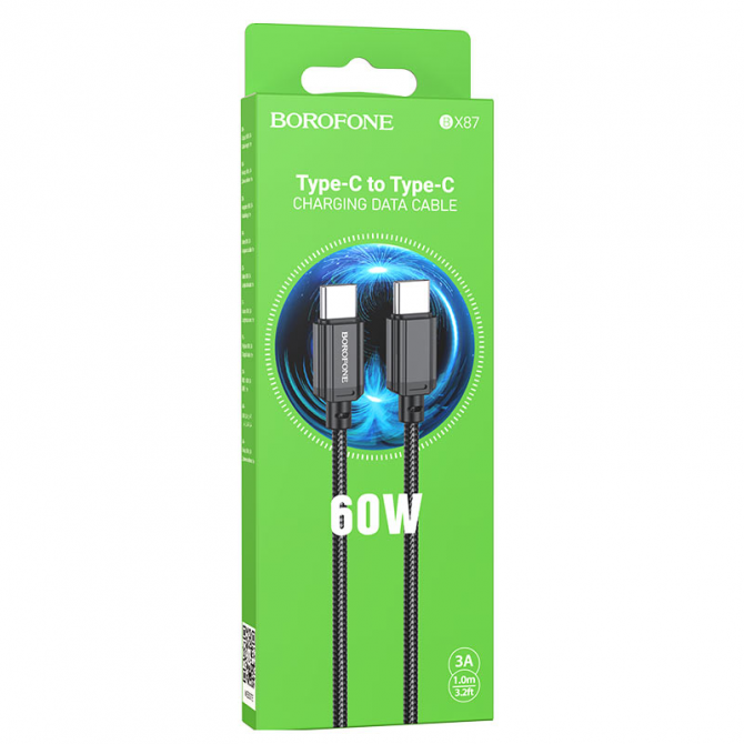 Кабель Borofone BX87 Type-C to Type-C 60W Balck 1m-2
