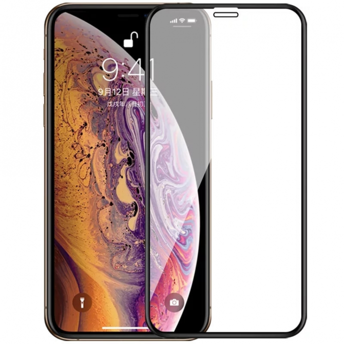 Захисне скло для APPLE iPhone Xr/11 (0.3 мм, 4D/5D Чорне)-2