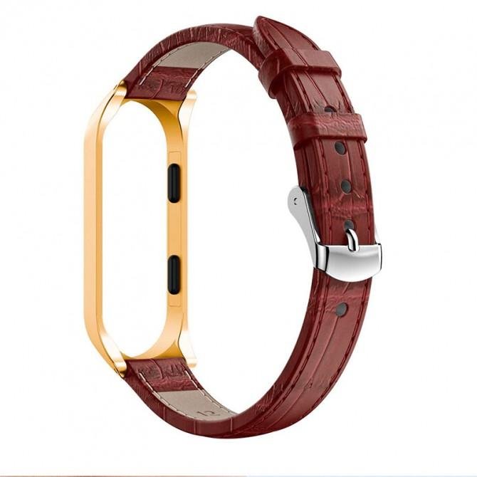 Ремешок для Xiaomi Band 5/6 Leather Brown-2