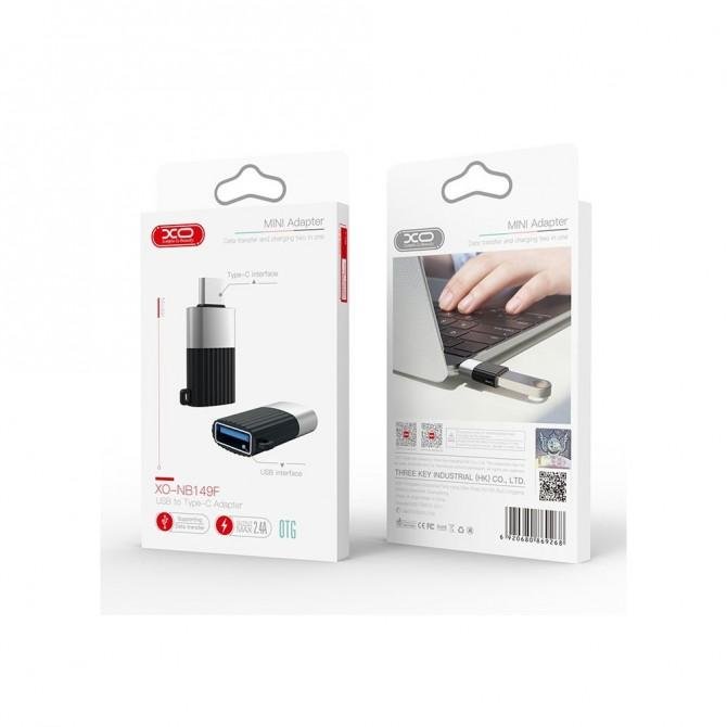 Адаптер XO NB149F USB 2.0 to Type-C Black-1