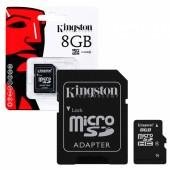 Карта памяти Kingston MicroSDHC 8GB Class 4+SD adapter