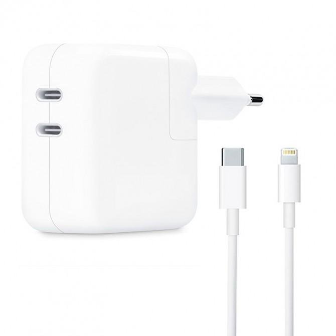 Мережевий зарядний пристрій Charger Type-C Dual 35W + Cable Type-C to Lightning (box)