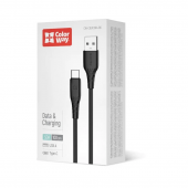 Кабель USB ColorWay USB - Type-C (textured PVC) 3A 1m Black