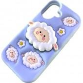 Чехол 3D Sheep series for iPhone 16 Light Blue