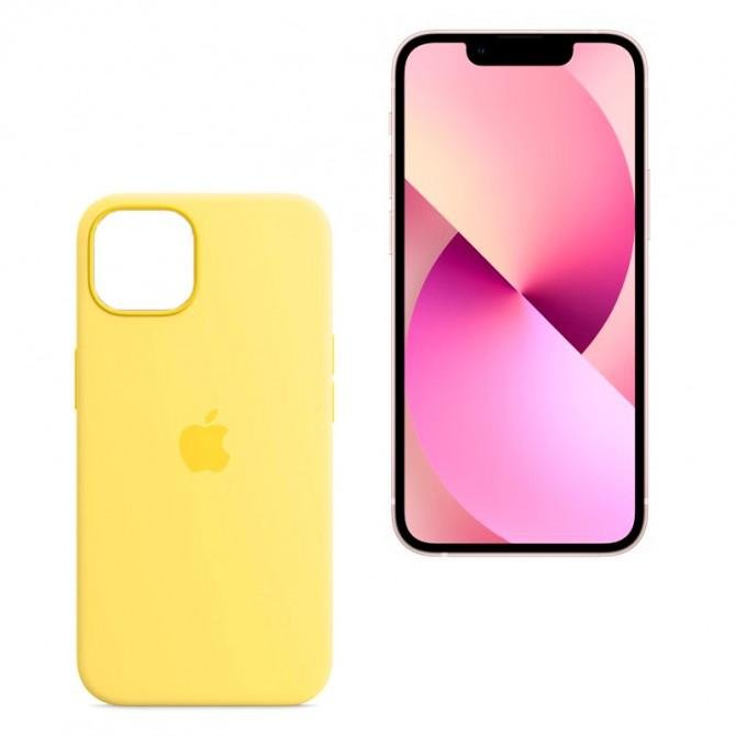 Оригинальный силиконовый чехол для iPhone 13 Желтый FULL-1