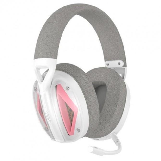 Stereo Bluetooth Навушники XO BE46 Gaming (with Type-C+USB 2in1 adapter) White/Pink-1