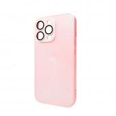 Чехол AG Glass Matt Frame Color Logo for Apple iPhone 14 Pro Max Chanel Pink