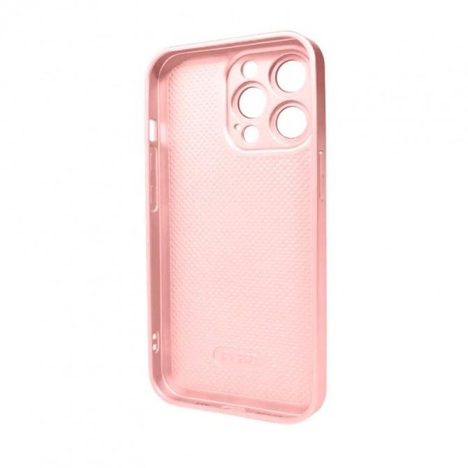 Чехол AG Glass Matt Frame Color Logo for Apple iPhone 14 Pro Max Chanel Pink-1