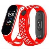 Ремешок для браслета Mi Band 3/4 SPORT Red/White