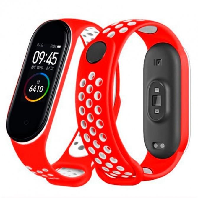 Ремінець для браслета Mi Band 3/4 SPORT Red/White