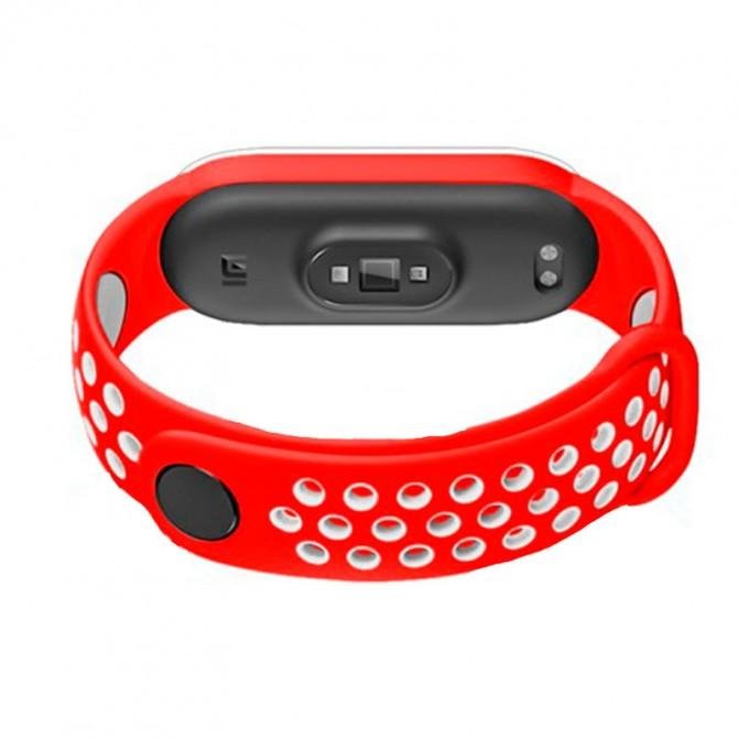 Ремінець для браслета Mi Band 3/4 SPORT Red/White-2
