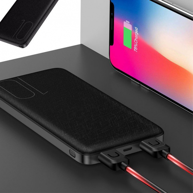 Повербанк Usams US-CD63 PB7 Dual USB 10000 mAh Чорний-5