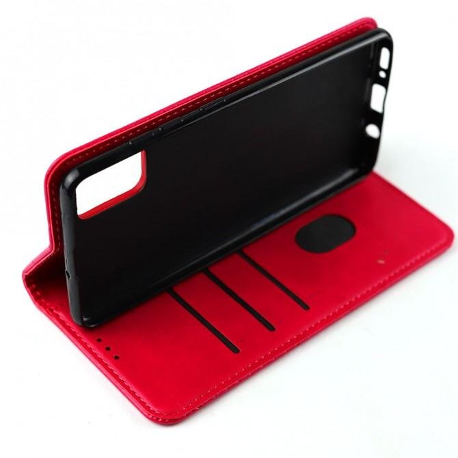 Чехол-книжка Lines Leather для Samsung A515 Galaxy A51 Ярко Розовый-3