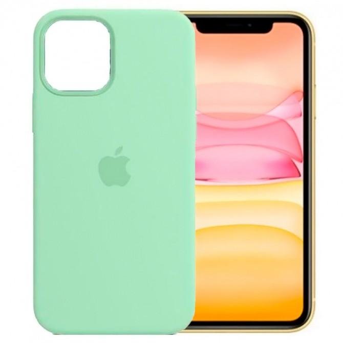 Оригинальный силиконовый чехол для iPhone 11 Мятный FULL-1
