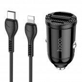 АЗП 1USB + Type-C Hoco NZ2 PD30W + QC3.0 Black + USB Type-C to Lightning АЗП 1USB + Type-C Hoco NZ2 PD30W + QC3.0 Black + USB Type-C to Lightning