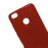 Чехол Silicone 3in1 Блёстки для Xiaomi Redmi 6 Red