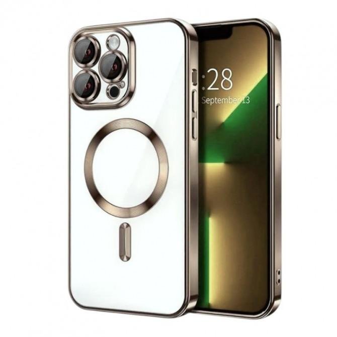 Силиконовый чехол SHINING with MagSafe для iPhone 14 Pro Max Коричневый