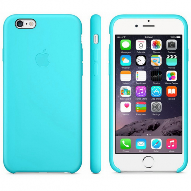 Оригинальний силiконовий Чохол для iPhone 6/6s Яскраво Синiй FULL-1