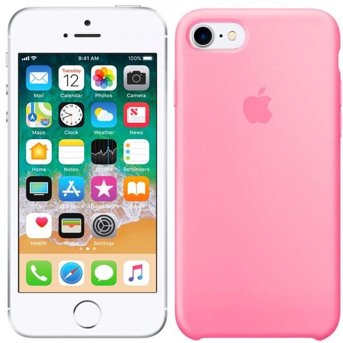 Чехол силиконовый для iPhone 7/8 Ярко розовый FULL