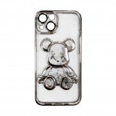 TPU чехол Cute Bear Liquid для iPhone 15 Plus Серебрянный TPU чехол Cute Bear Liquid для iPhone 15 Plus Серебрянный