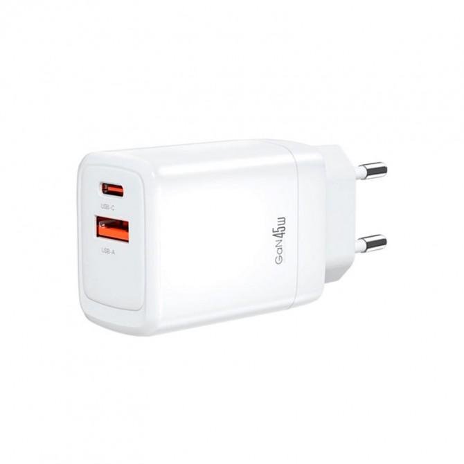 Сетевое зарядное устройство XO CE16 GaN Tech 1C 45W+1USB 22.5W White