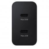 Мережевий зарядний пристрій PD Original Quality Samsung 50W 2USB-C + cable Type-C Black