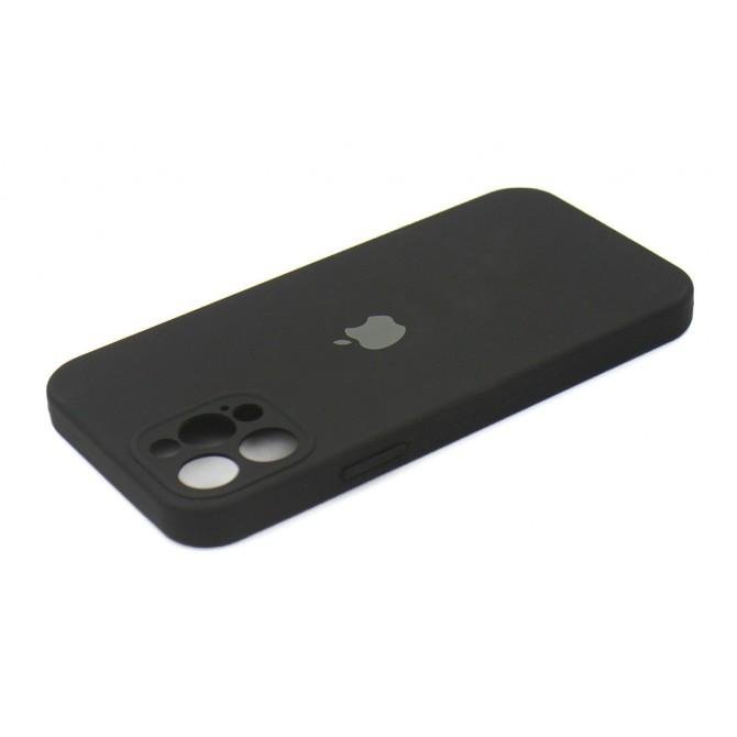 Оригинальный силиконовый чехол для iPhone 12 Pro Черный FULL (with camera protection)-2