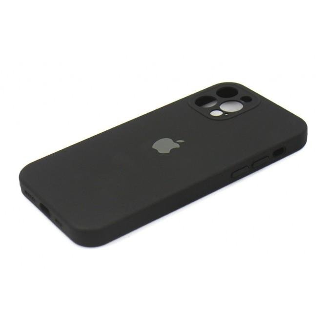 Оригинальный силиконовый чехол для iPhone 12 Pro Черный FULL (with camera protection)-3
