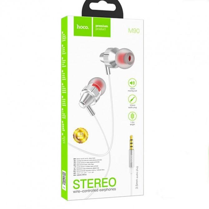 Наушники Hoco M90 Silver + mic + button call answering-2