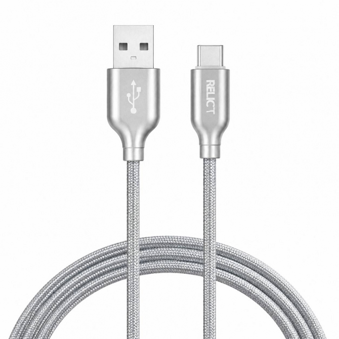 Кабель USB Relict Empire Braided Type-C 3A Grey