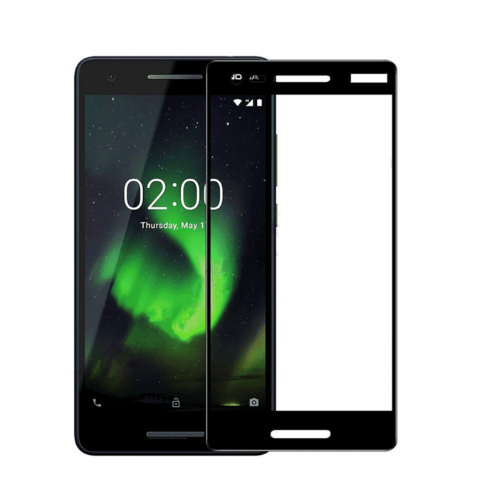 Защитное стекло для NOKIA 2.1 Full Glue (0.3 мм, 2.5D, чёрное)