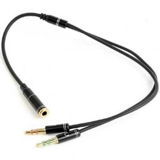 Кабель AUX audio 3,5"- 2*3,5" 0.2м