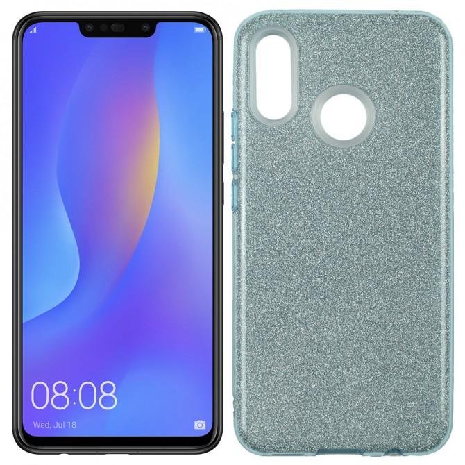 Чехол Silicone 3in1 Блёстки для Huawei P Smart Plus Blue