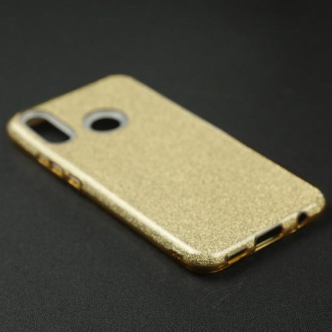 Чохол Silicone 3in1 Блискітки для Huawei P Smart Plus Золотий-3