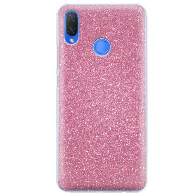 Чехол Silicone 3in1 Блёстки для Huawei P Smart Plus Pink-1