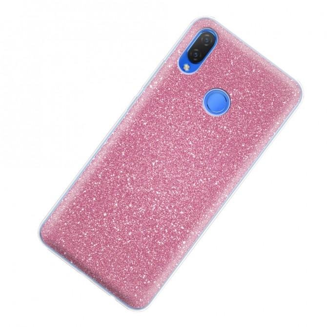 Чехол Silicone 3in1 Блёстки для Huawei P Smart Plus Pink-2
