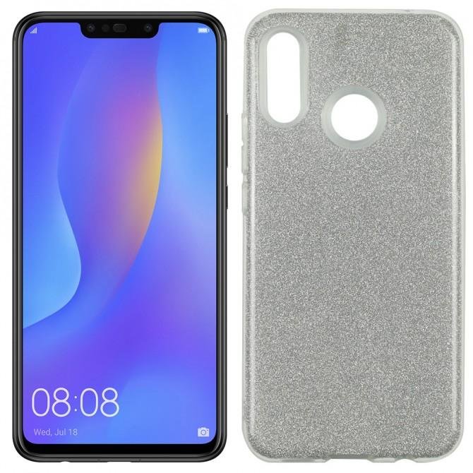 Чехол Silicone 3in1 Блёстки для Huawei P Smart Plus White